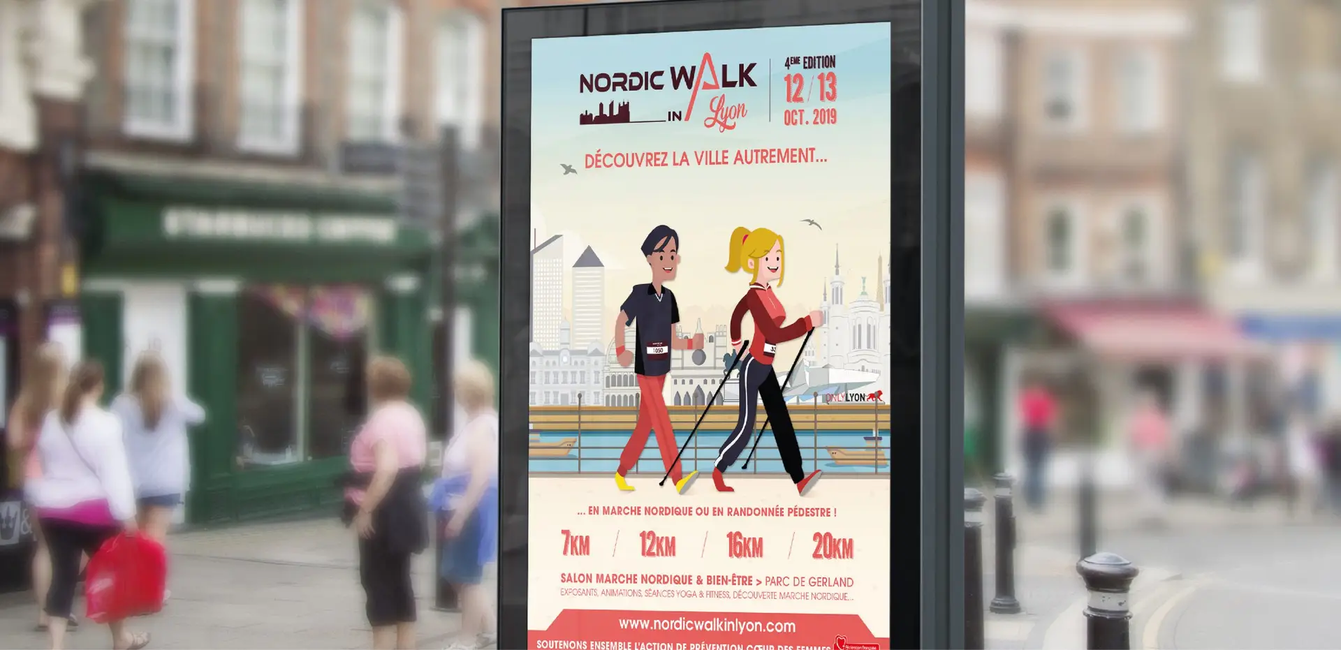 Affiche format Abri-bus pour NordicWalkin'lyon