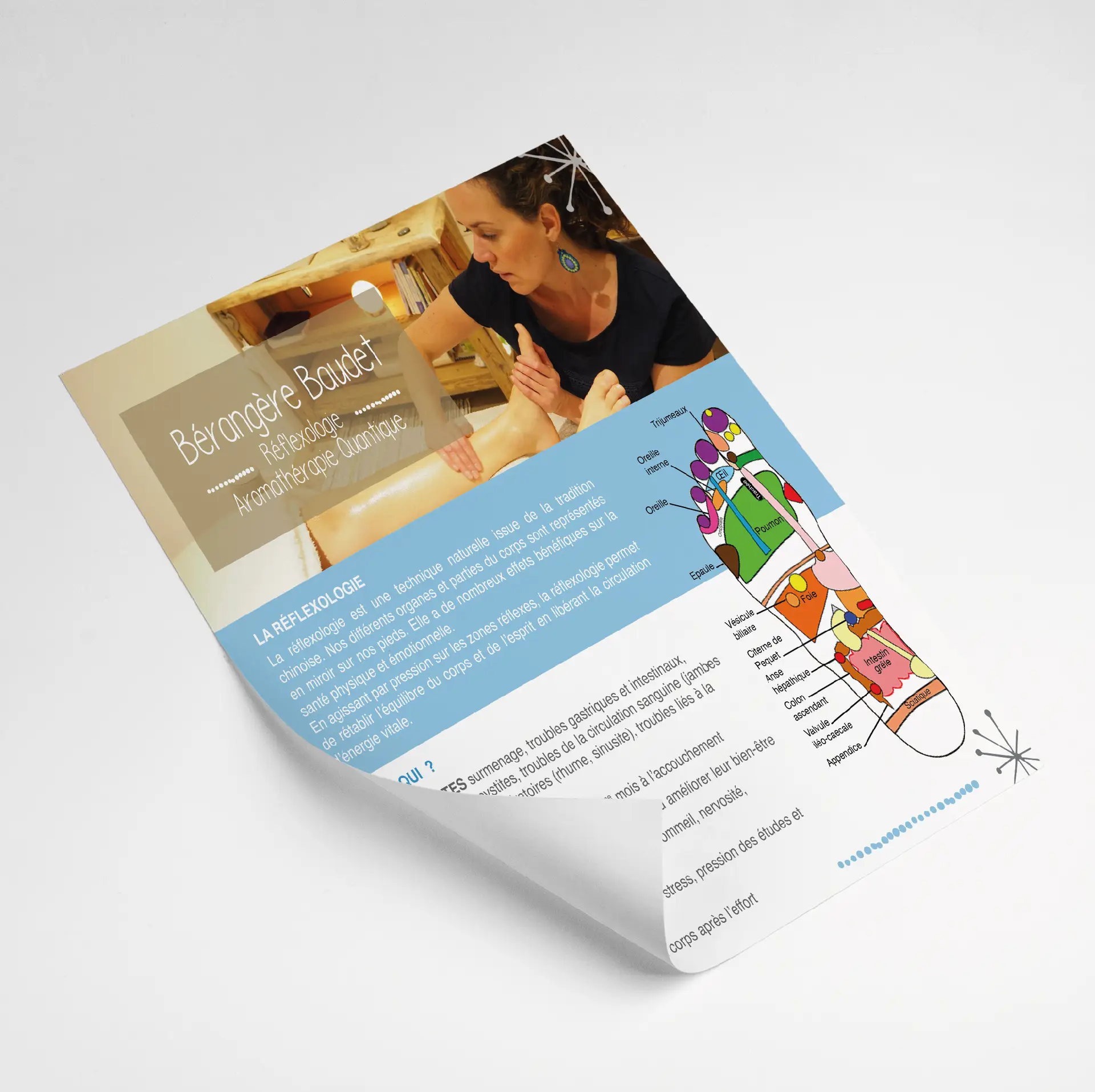 Flyer pour bérangère baudet reflexologue