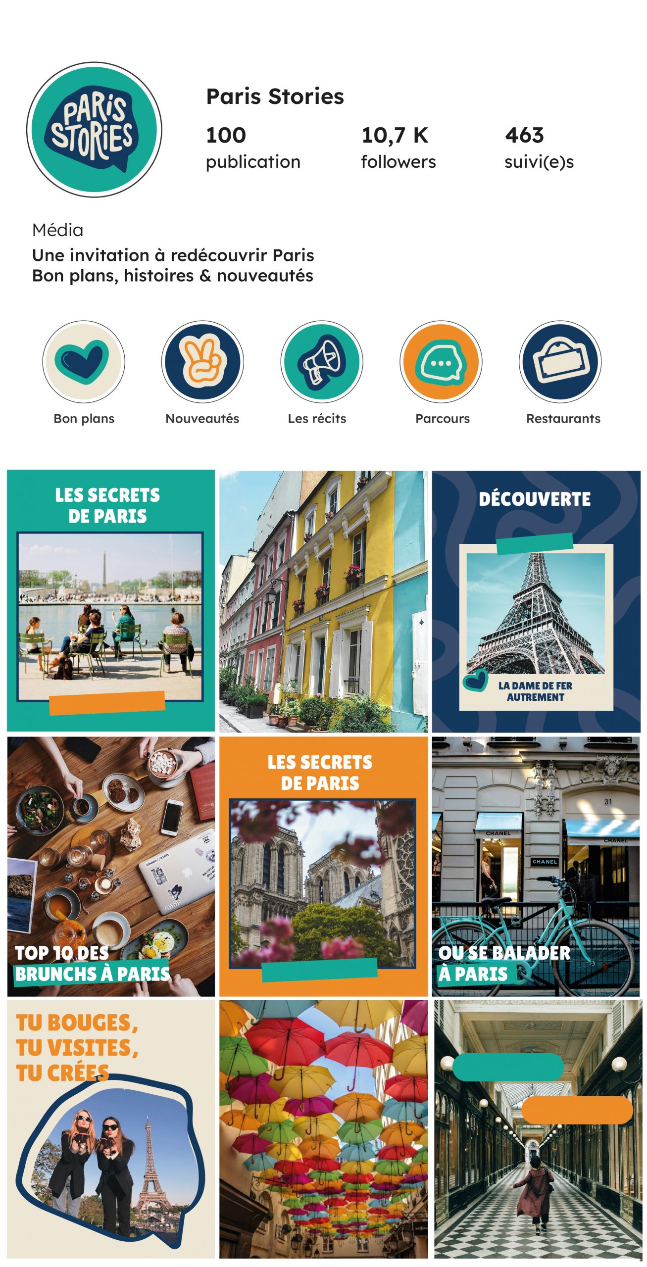 Pages Insta pour Paris Stories