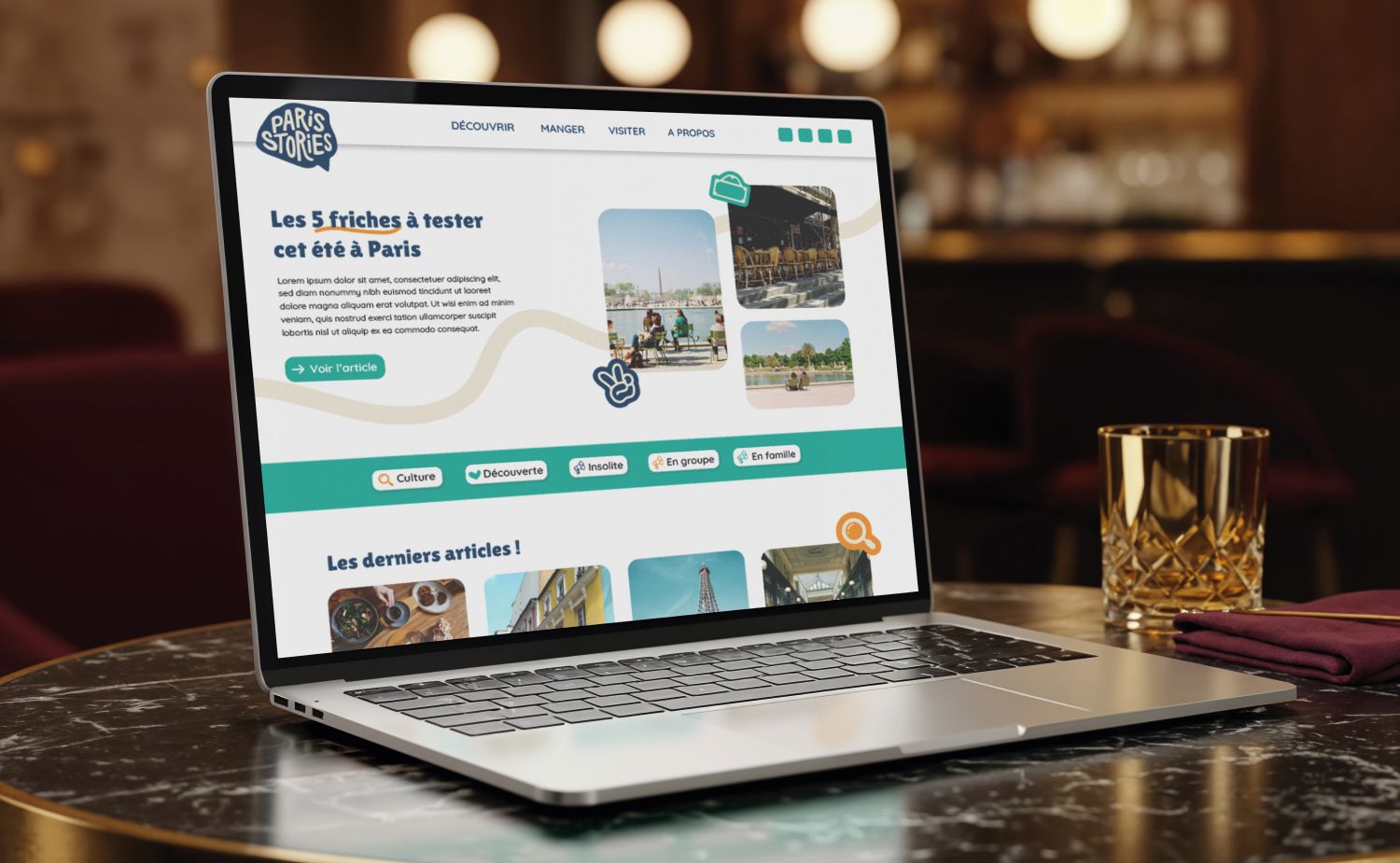 Mockup pc site web paris stories